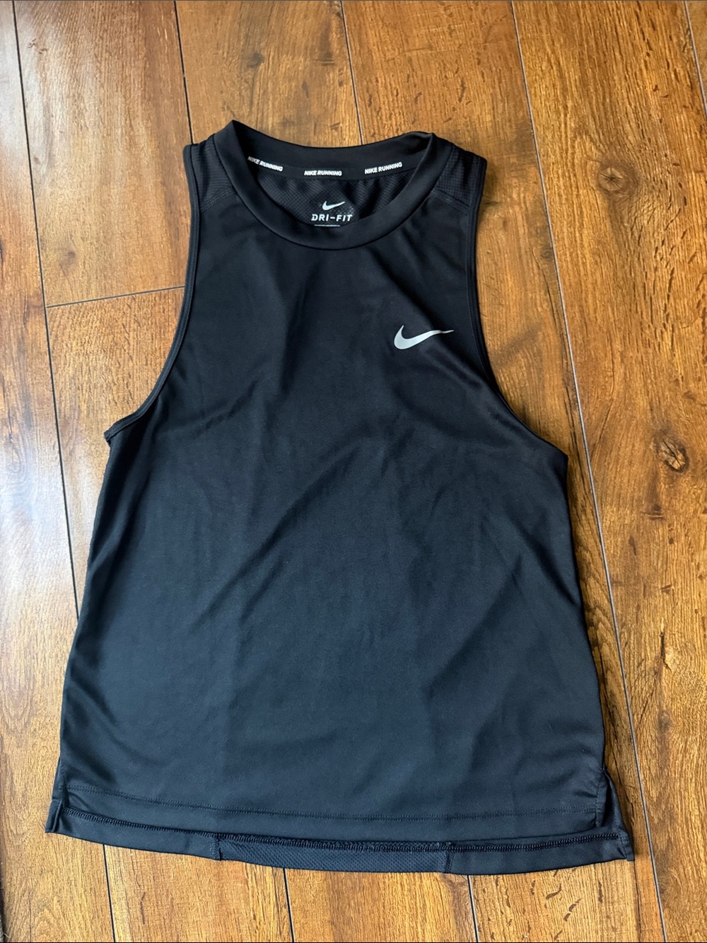 Nike Black Men’s Dri-FIT Athletic Tank with Silver Swoosh